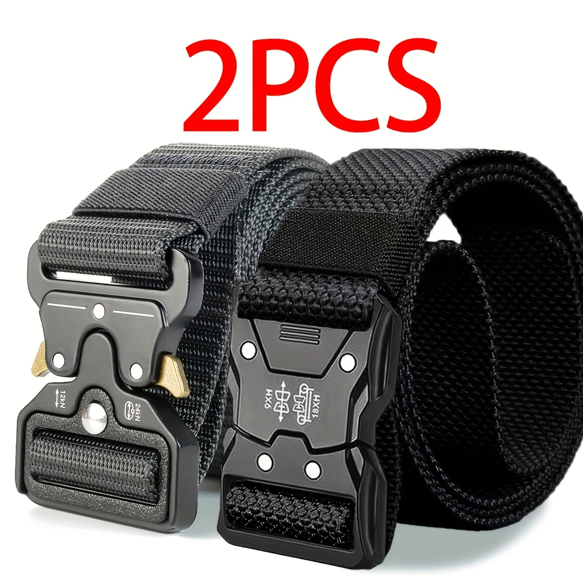 2-Pack Men's Quick-Release Belt with Locking Buckle