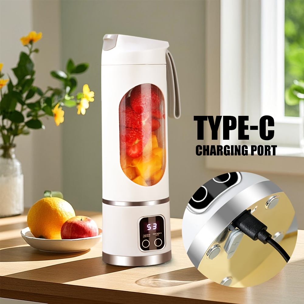 12 85 15   rechargeable mini blender portable usb rechargeable mini blender juicer 3     6 12 blade safety lock food grade     for   juices anywhere details 2