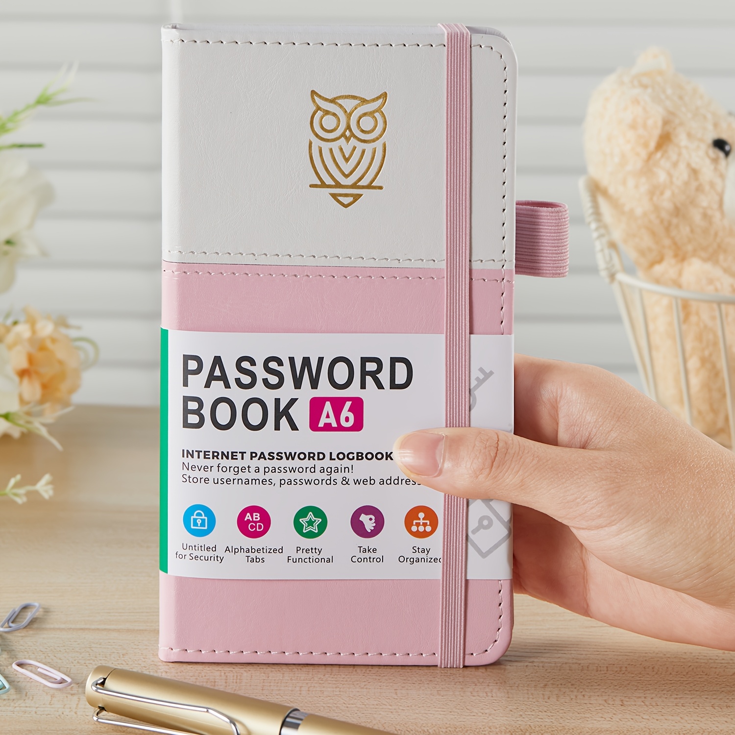 Password Book With Alphabetical Tabs, Small Book For Seniors, Password Notebook Organizer For Internet Website Address Login, Pu Leather Cover, 144 Pages Thick Paper, 3.77"x7.08"