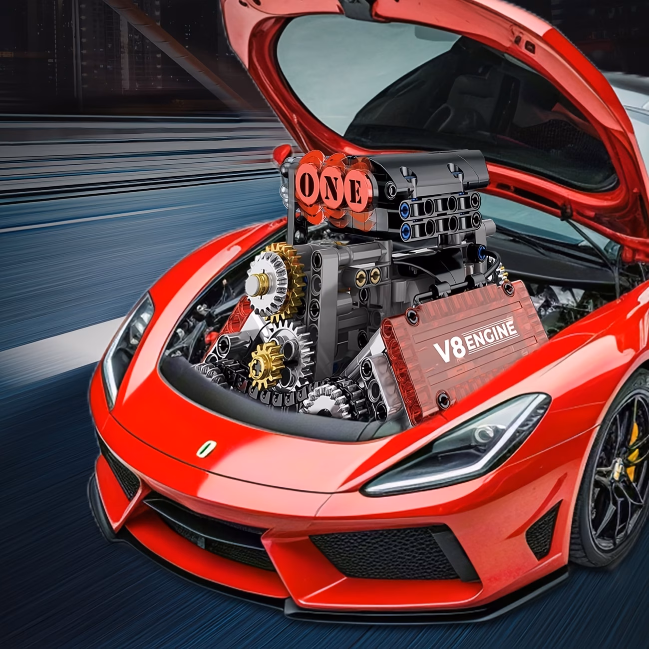 building kit a working model kit build your own 8 model engine kit with motor 8 cylinder car engine building engineering toy suitable for children and adults 478pcs Product details 7