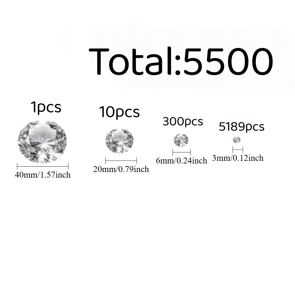 TEMU 5500 pz Diamanti Simulati Scintillanti, Decorazioni con Diamanti Finti, Acriliche, Riempimento per Vaso, Cristalli da Spargere sulla Scrivania,