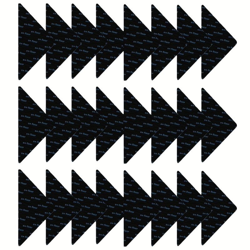 Image of 24pcs Rug Grippers, Non-slip Fixing Stickers, Non-slip Carpet Mat For Hardwood Floors, Tile Marble Floors, Double Sided Adhesive Carpet Clips Keep Corner Flat, Removable Carpet Tape For Area Rugs