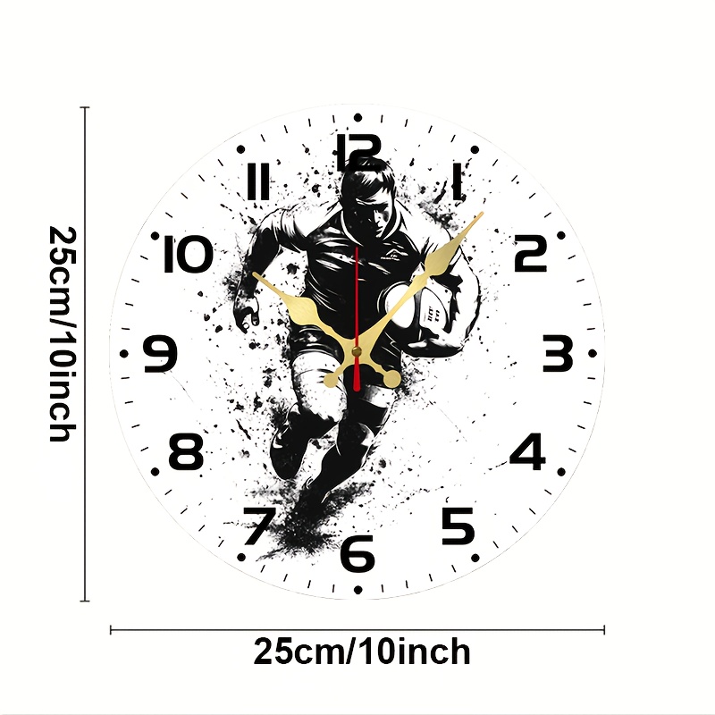 TEMU Art Mural - 1 pièce Horloge Murale Plate Ronde Silencieuse en Placage de Bois de 10 pouces - Piles Non Incluses - pour Décoration Murale