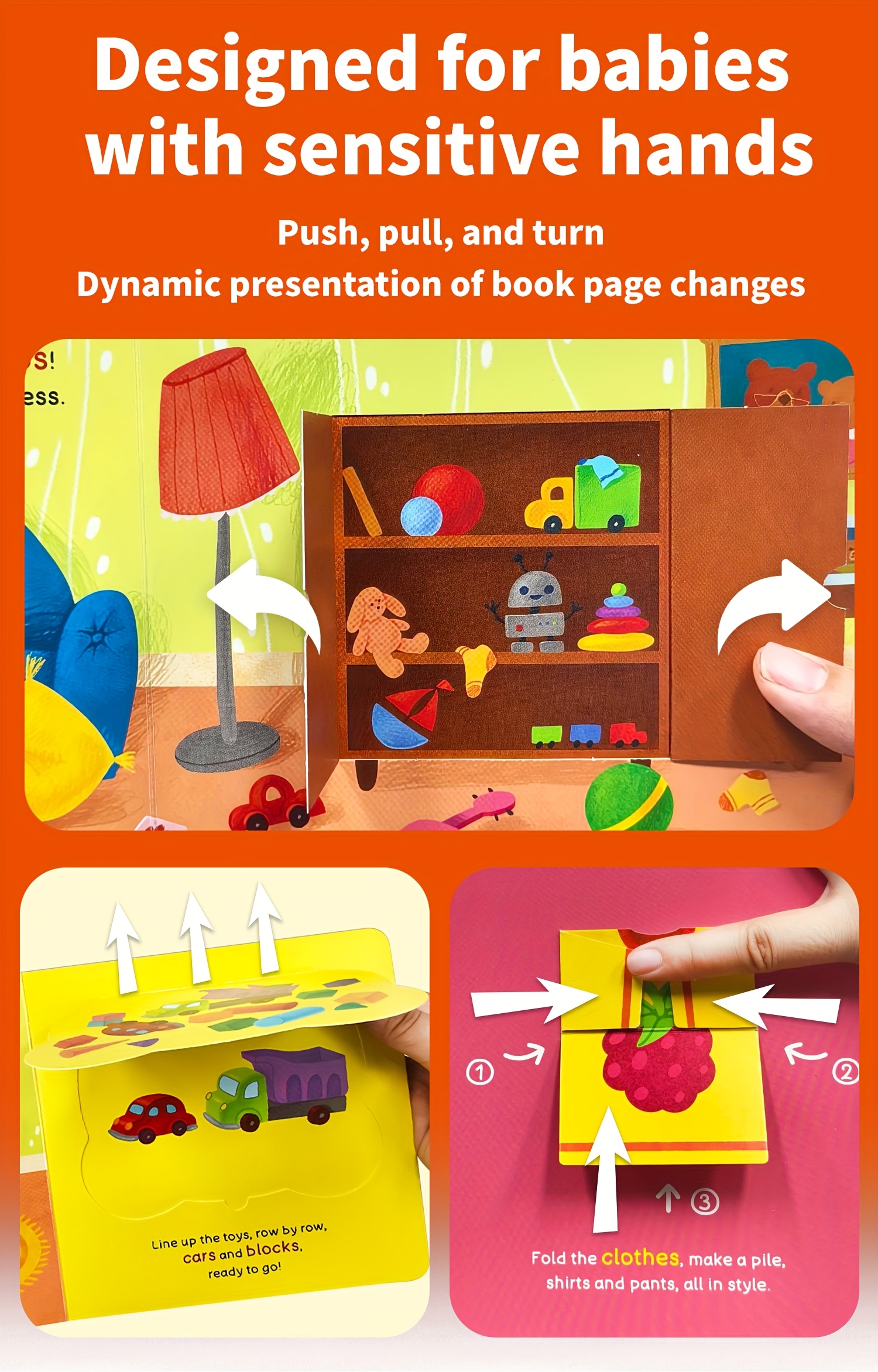 Bear's Tidy-up Time Children Book, Picture Book with Vibrant Bear illustrations, Interactive Book for Age 0-3, Lift-the-Flap Book, push, pull and slide, Good habit formation| Boost Reading Hobby| Spark Brain Thinking, Touch And Feel books, Busy book, Lift-the-Flap Book, Engaging learning books, Best Birthdays, Holiday Gifts, Ideal Travel and Bedtime Reading Resources, Preschool& Parent-Child Learning Activities