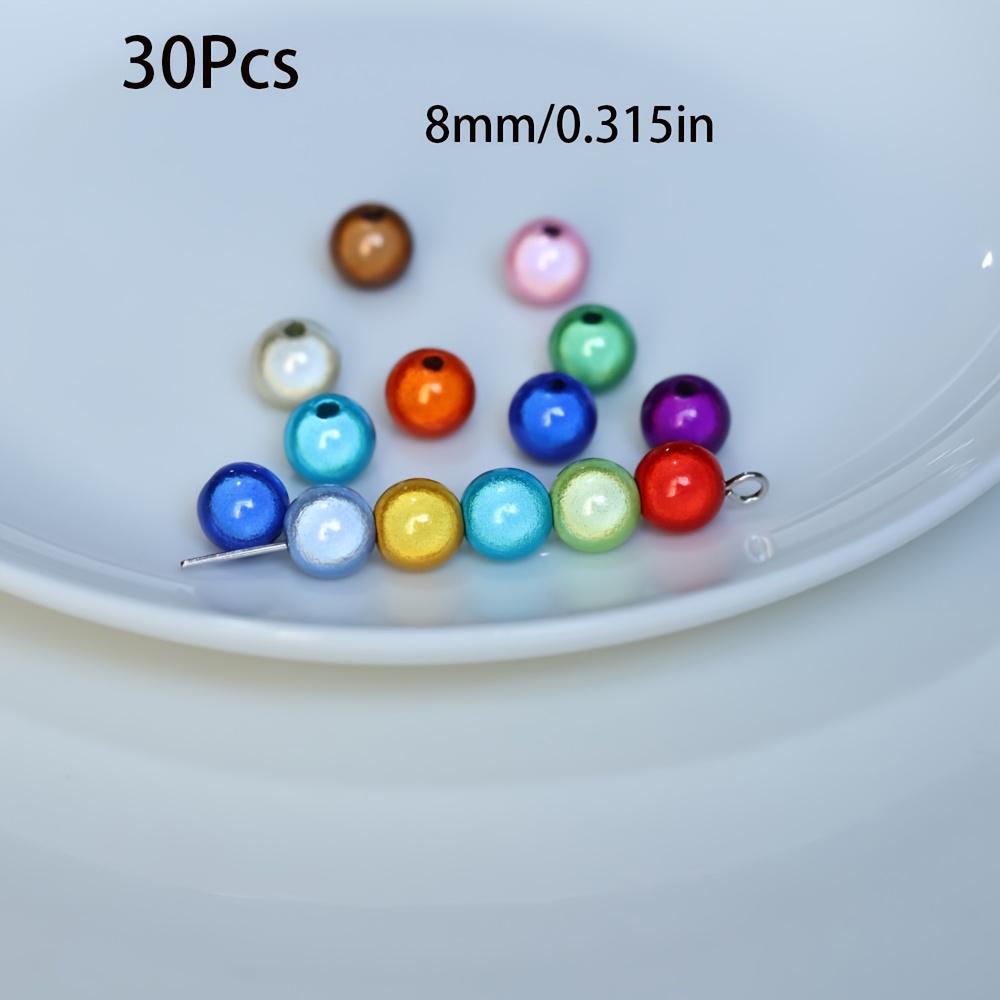 Image of 10-50pcs Laser Beads 4/6/8/10/12/14mm Beads Loose Spacer Beads Bracelet Necklace For Jewelry Making Supplies Beads And Bead Assortments