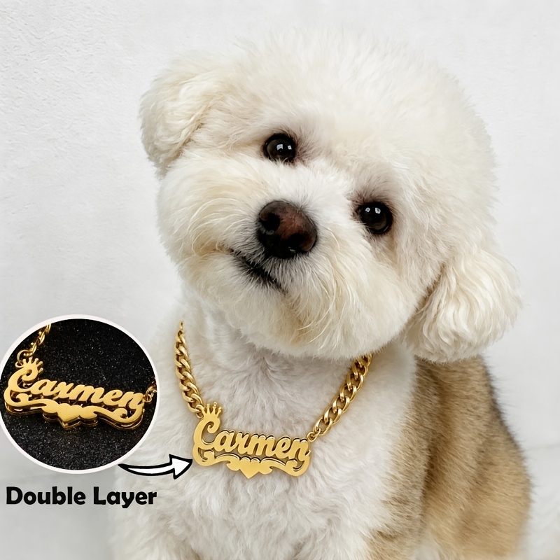 Custom Minimalist Double-Layer Name Dog Necklace