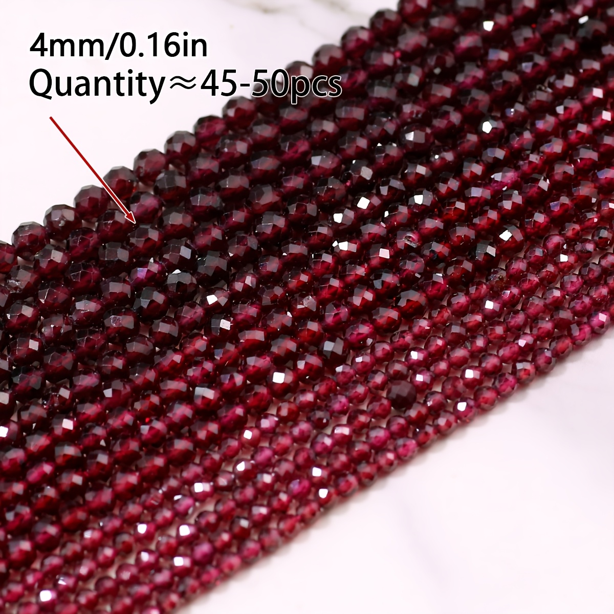 2/3/4mm Natural Garnet Beads - Shiny Suitable For Stringing & Weaving, Pierced Round Beads With Holes, Stones For Making, Bracelets, Necklaces, Earrings, Suitable For Stringing And Weaving Crafts