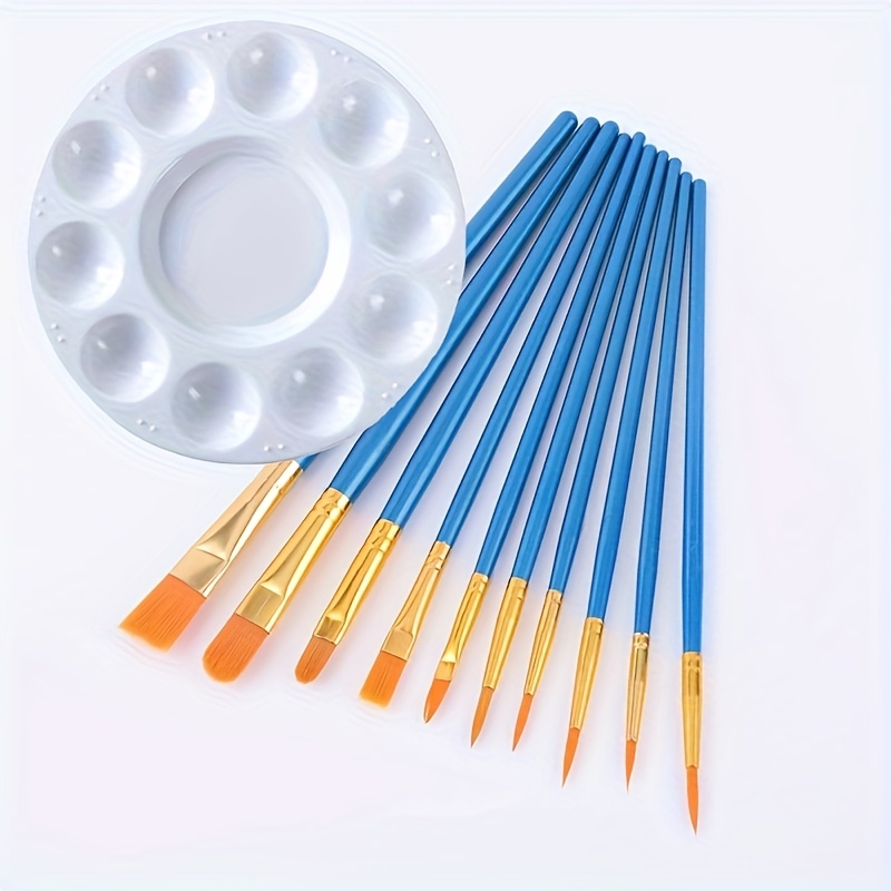TEMU 1 Ensemble de 10 pinceaux de peinture et 1 palette – Convient pour la peinture à , à l'huile et acrylique – Cadeau idéal pour , les étudiants et
