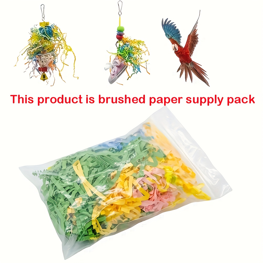 

20g Pack Bird Toy Supplement, Raffia Grass Paper For Shredding And Play, Ideal For Parrot And , Pet Enrichment | Vibrant Bird Toy | Raffia Grass Toy, Parrot Toys