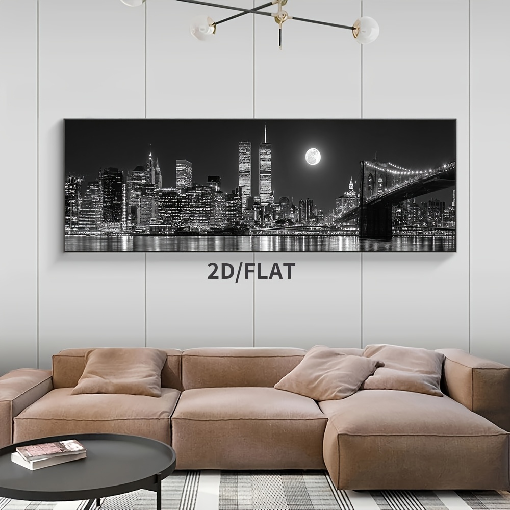 TEMU 2d Flat, 2d Flat, 2d Flat 1pc Unframed 2d/flat Canvas Artwork Featuring The Of City, Designed For Horizontal Display In Living Rooms, Bedrooms,