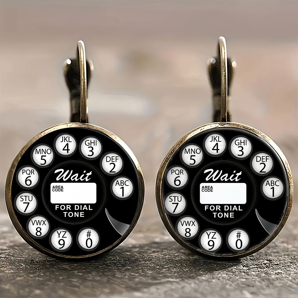 TEMU Circular Earrings Resembling An Phone Dial, Elegant Yet Jewelry Pieces, Featuring A Minimalist And , Ideal For Daily Wear, An Gift Option, For Multiple Events