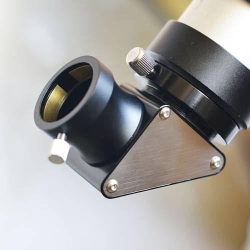 1 25 inch 90 degree prism diagonal with yellow brass and aluminized reflective coating for 45 degree right angle projection suitable for 1 25 inch filters manual focus scientific grade optics