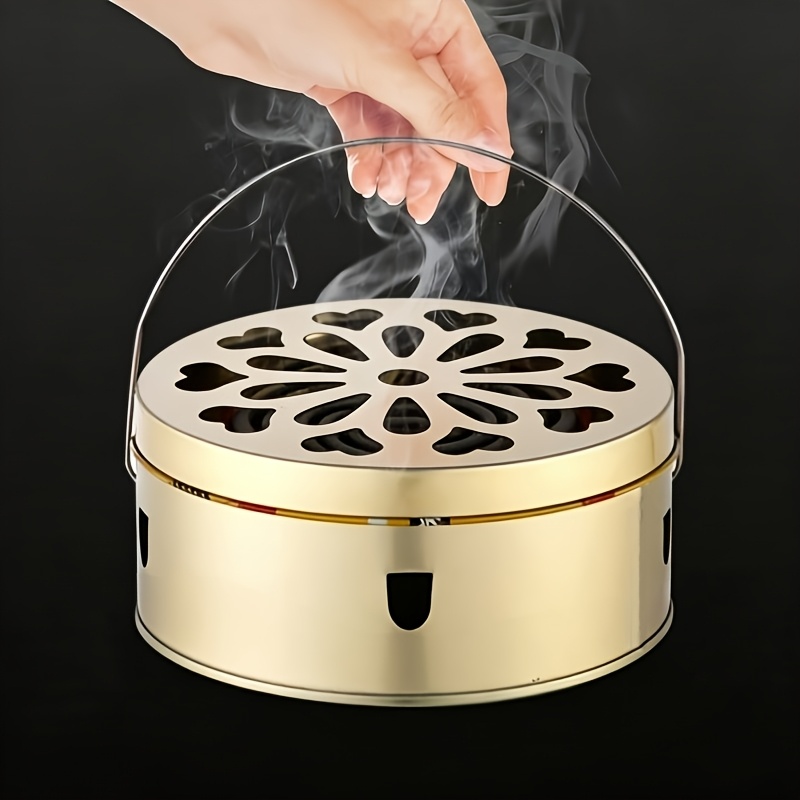 TEMU Household Portable Repellent Holder With Handle, Multi-functional Creative Repellent Box Tray Rack, Outdoor Metal Repellent Base Cover, Safe And