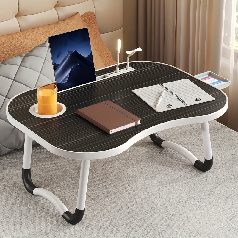 item picture Portable Laptop Bed Table With Cup Holder, Multifunctional Tray Holder With Tablet Card Slot-Perfect For Eating, Reading, Writing On The Bed, Sofa, Or Floor - Stable, Durable, And Foldable
