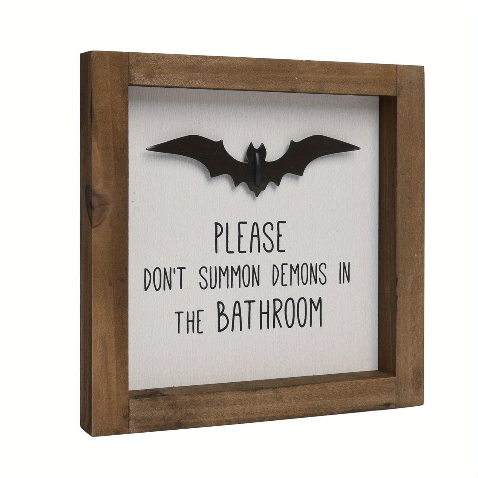 TEMU 6 Inch In The Bathroom Sign, Wooden 3d Halloween Gothic Bathroom Wall Decor, Horror Witchy Half Decorative Signage, Restroom Shelf Home