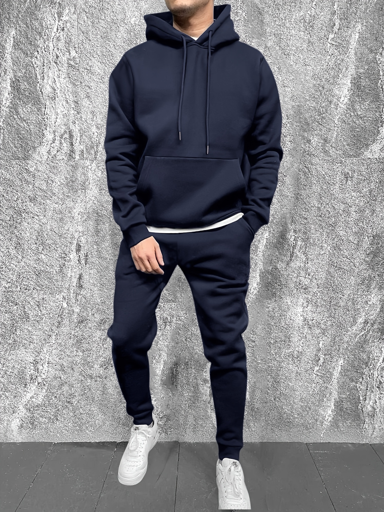 men's casual polyester sweat suit long sleeve hoodie Temu United