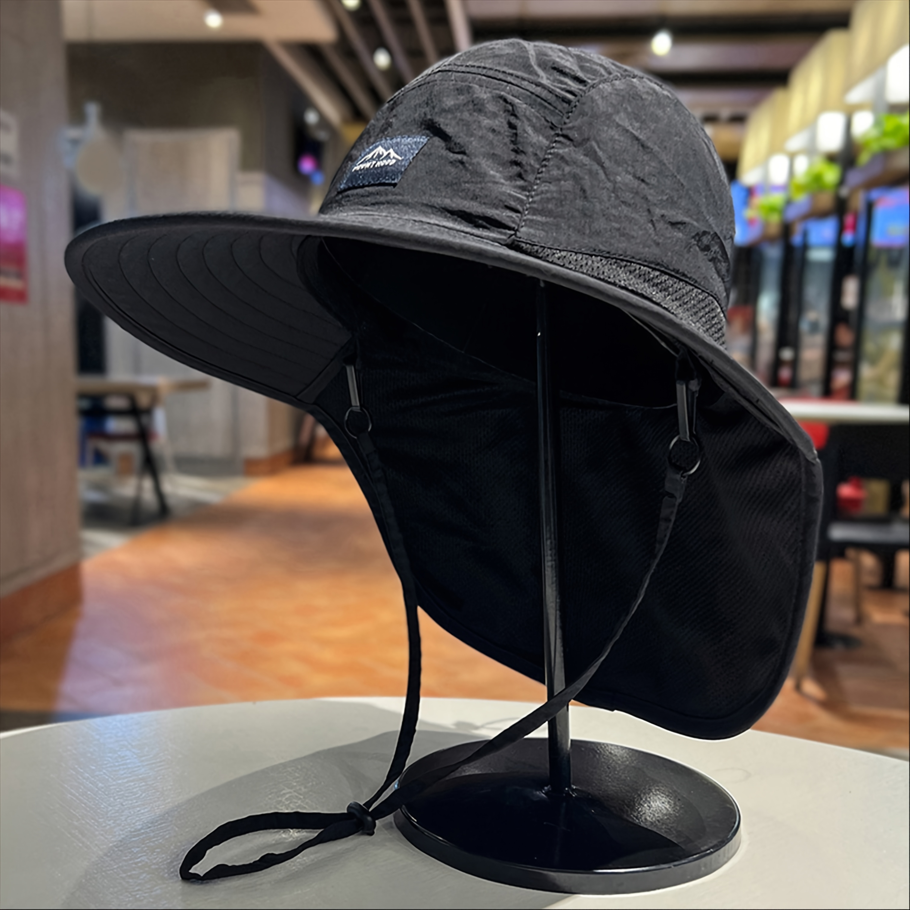TEMU Men's Wide Brim Quick-dry Panama Hat, Outdoor Sunshade Fisherman Hat, Mesh Breathable Dad Hat With Neckband, Men's Sun Hat
