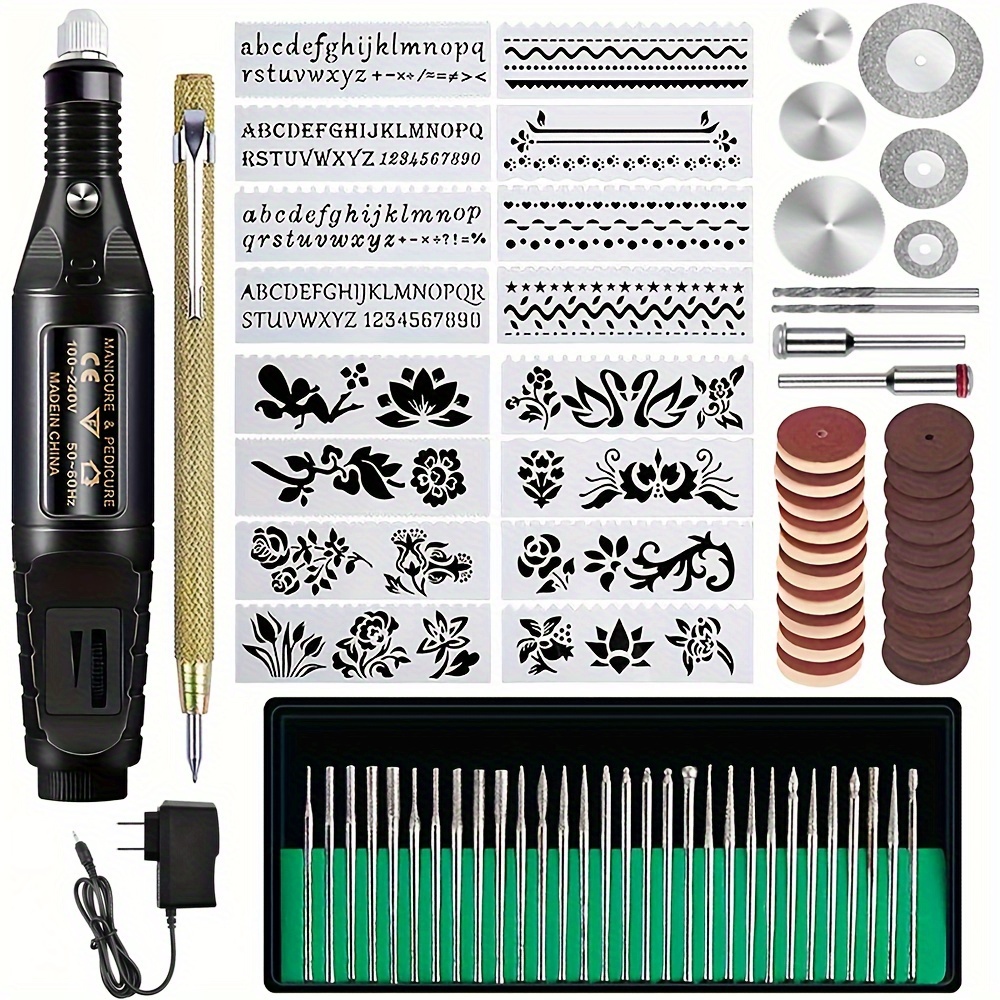 

Engraving Tool Kit, Multi-functional Electric Corded Micro Engraver Etching Pen Diy Rotary Tool For Jewelry Glass Wood Metal Ceramic Plastic