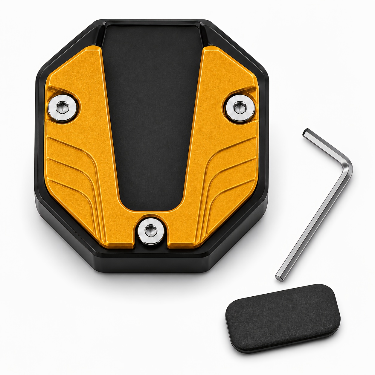 TEMU Motorcycle Side Stand Spacer Extension Plate; Cnc-machined Aluminium Alloy Side Stand Foot Pad; Anti-sinking Parking Support Base For Motorcycle