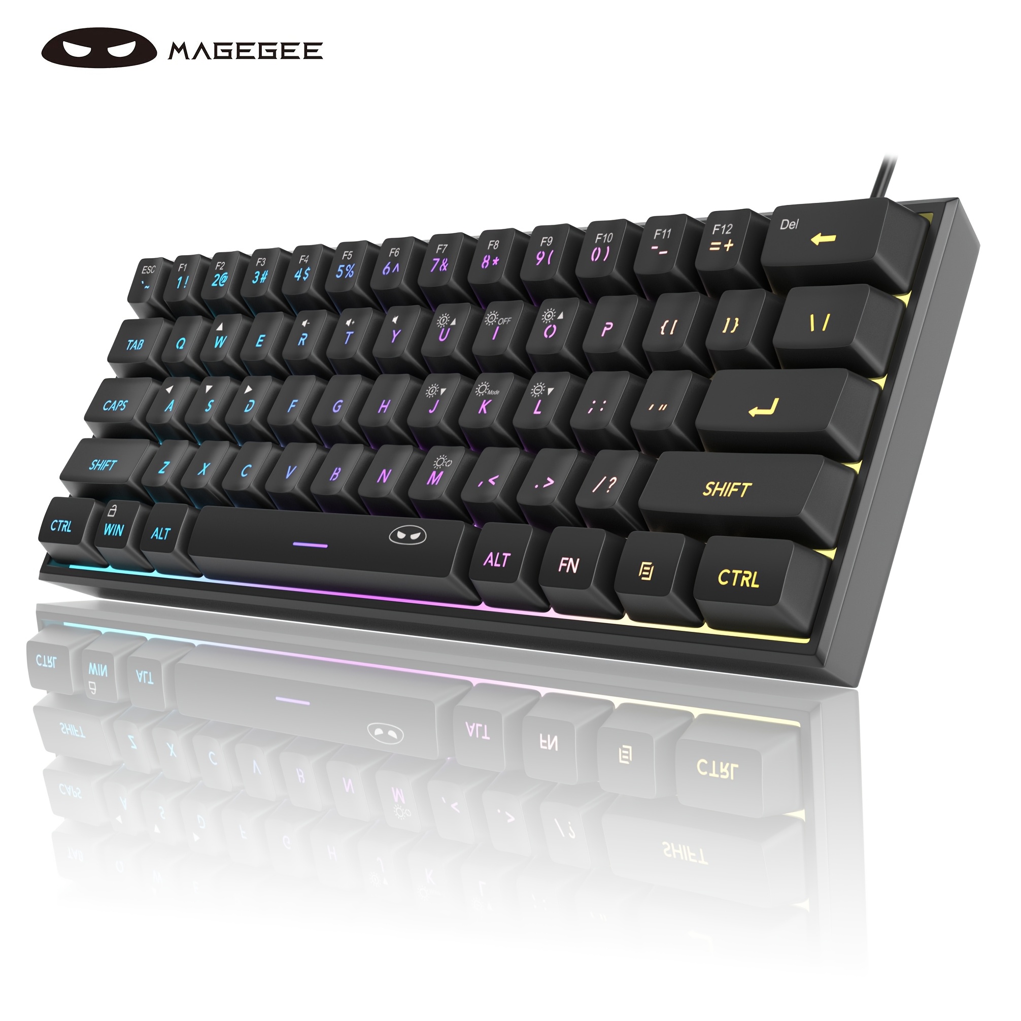 Mechanical Feeling Gaming Keypad Mouse, Gaming Keyboard Mouse Converter 35Keys Drive Free Plug and Play Half Hand for Entertainment * Mini 60% Gaming Keyboard, RGB Backlit 61 Key Ultra-Compact Keyboard, TS91  Ergonomic High Quality Mechanical Feeling Office Computer Keyboard for PC