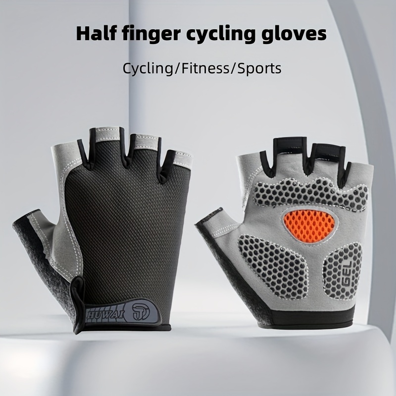 TEMU Summer Half-finger Fitness Cycling Gloves, Mountain Bike Road Glove For Men And Women Outdoor Equipment Comfortable Adjustment, Cycling Gloves