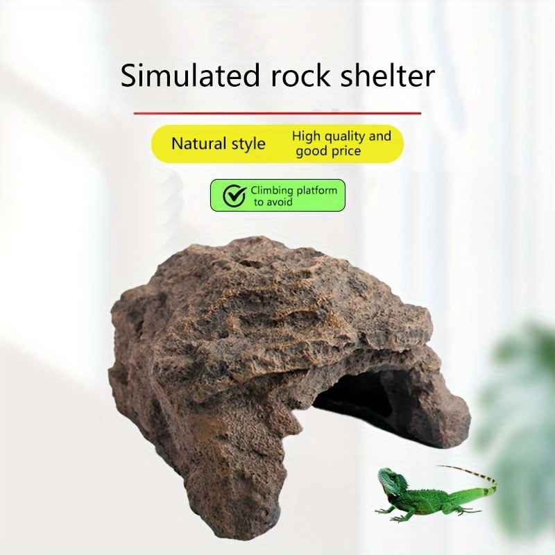 Tortoise Shelter Hide House Realistic Moss Cave Flocking - Temu