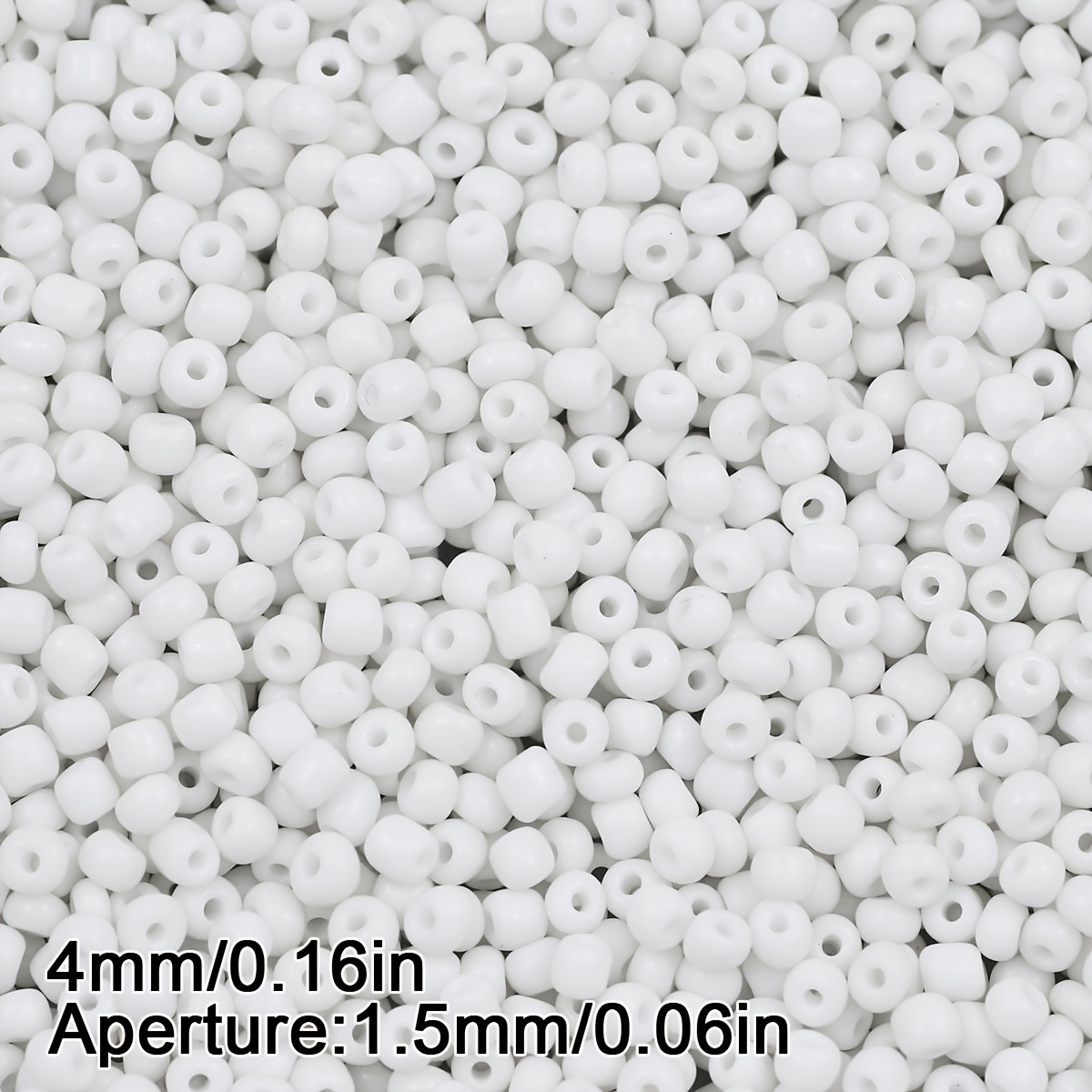 TEMU 4mm White Glass Xiaomi Beads Straight Hole Decorative Beads, Beads & Bead Assortments Suitable For Earrings, Rings, Bracelets, Necklaces, Hair