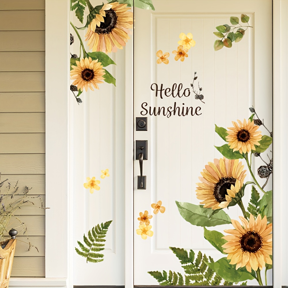 

Diy Sunflower Decals For Wall, Sunflower Decorative Removable Decal For Office Store Market Decor, Kitchen Bedroom Decoration