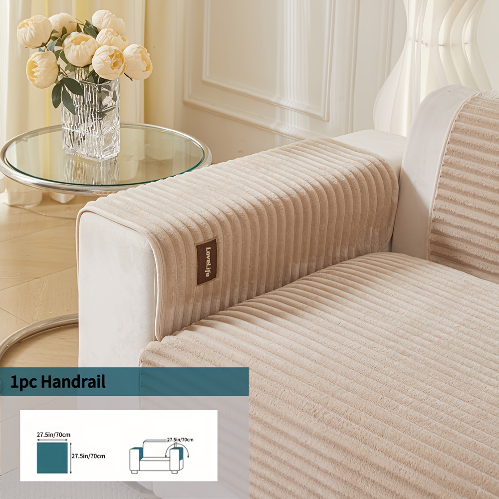 TEMU Comfortable Short Plush Sofa Cushion, 5 Colors , High-end Luxury, Machine Washable, Suitable For Autumn And Winter, Pet-friendly, Anti-slip And