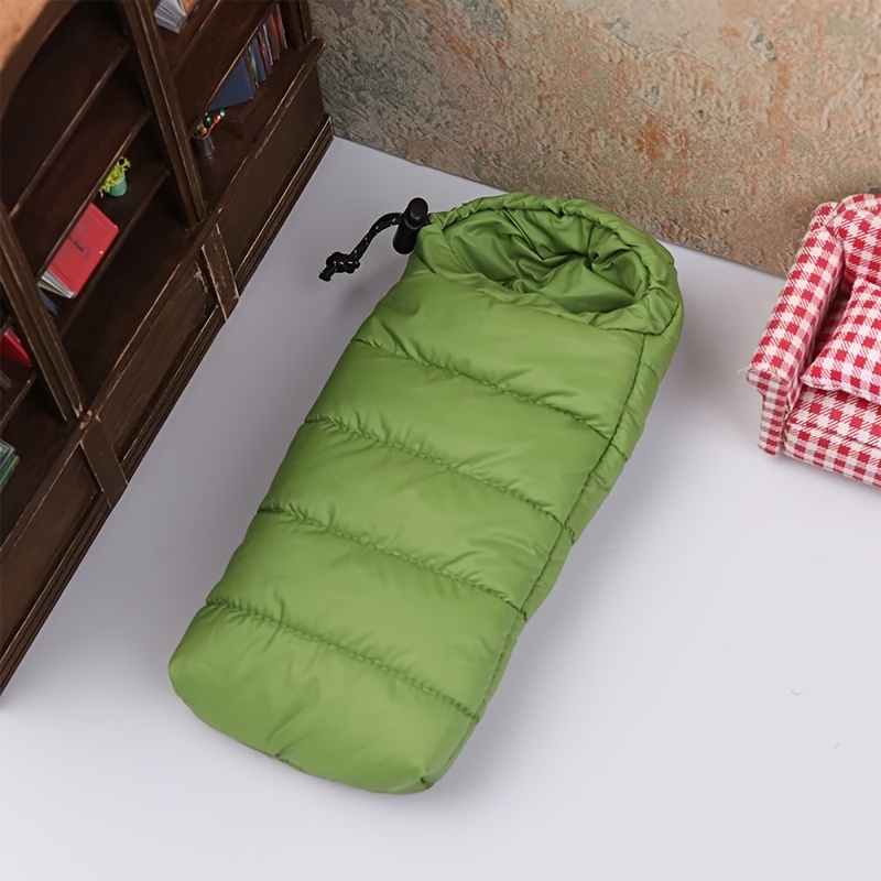 Image of 1 Dollhouse Miniature Sleeping Bag Model With Hanging String, Outdoor Camping Photo Prop, Dollhouse Decor, Micro Landscape , Use - Sleeping Bag Only (no Doll Included)