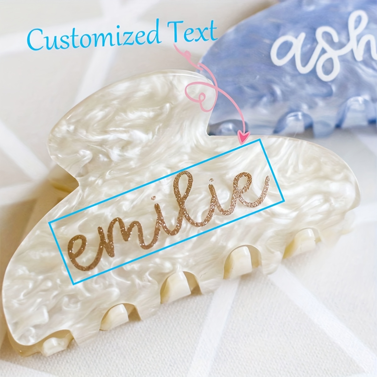 customizable text personalized hair clip aesthetic hair accessory for women ideal for christmas and   occasions plastic material     Product details 0