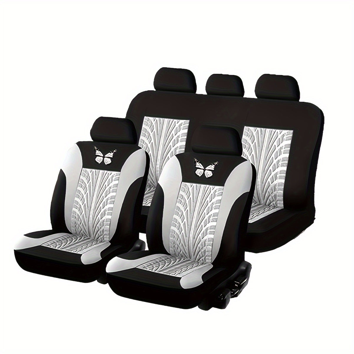 TEMU Housse de siège universelle pour voiture en tissu motif papillon, ensemble de 9 pièces pour 5 sièges, cadeaux de Noël pour hommes et femmes