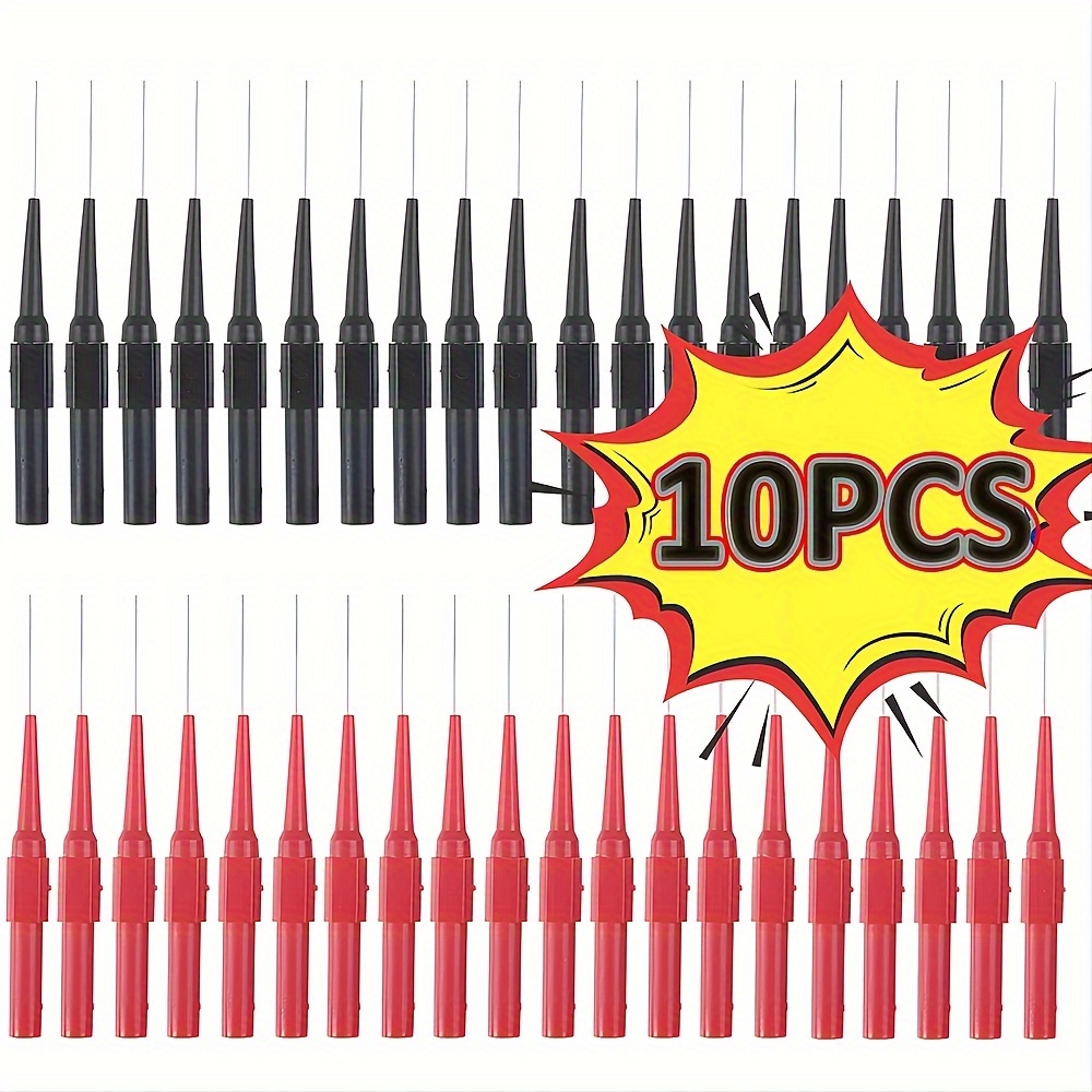 

10pcs Copper Multimeter Back Probing Needles, 30v Automotive Diagnostic Test Leads With Piercing Needle Tip Probes For Car Repair And Electronics Testing - No Battery Required