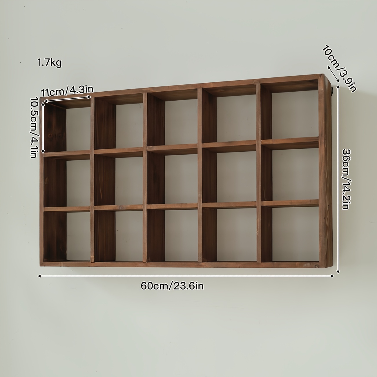 TEMU 1pc, Solid Wood Wall-mounted Storage Rack, Wall Decoration Rack, Wall Storage Rack, Suitable For Living Room, Study, Bedroom