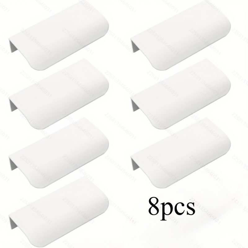 8-pack Self-adhesive Finger Pulls, Metal Concealed Drawer Handles, Cabinet Hardware For Wardrobe And Drawers, 8cm - White