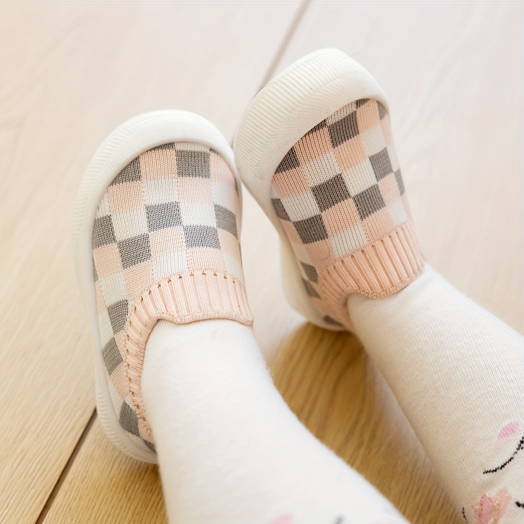 Casual Comfortable Plaid Slip On Woven Shoes For Baby Boys, Breathable Lightweight Walking Shoes For Indoor Outdoor