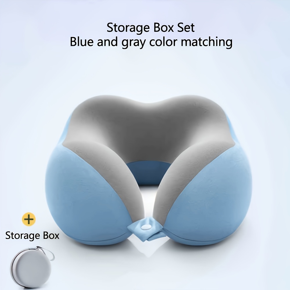 TEMU Almohada Cervical Ergonómica de U con Bolsa de Almacenamiento - Espuma Viscoelástica para Viajes y Oficina, Extraíble y Lavable a Máquina, y