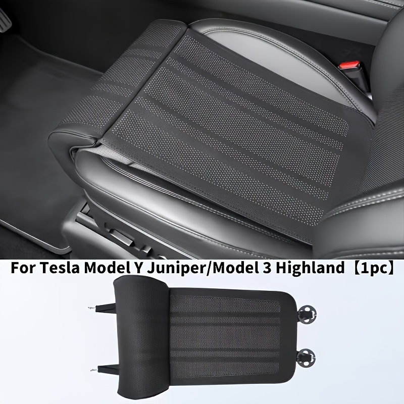 TEMU Extended Black Seat Cushion For Universal Leg Support Designed For /model 3, Featuring Breathable Faux Leather, Memory Foam Filling, And Without