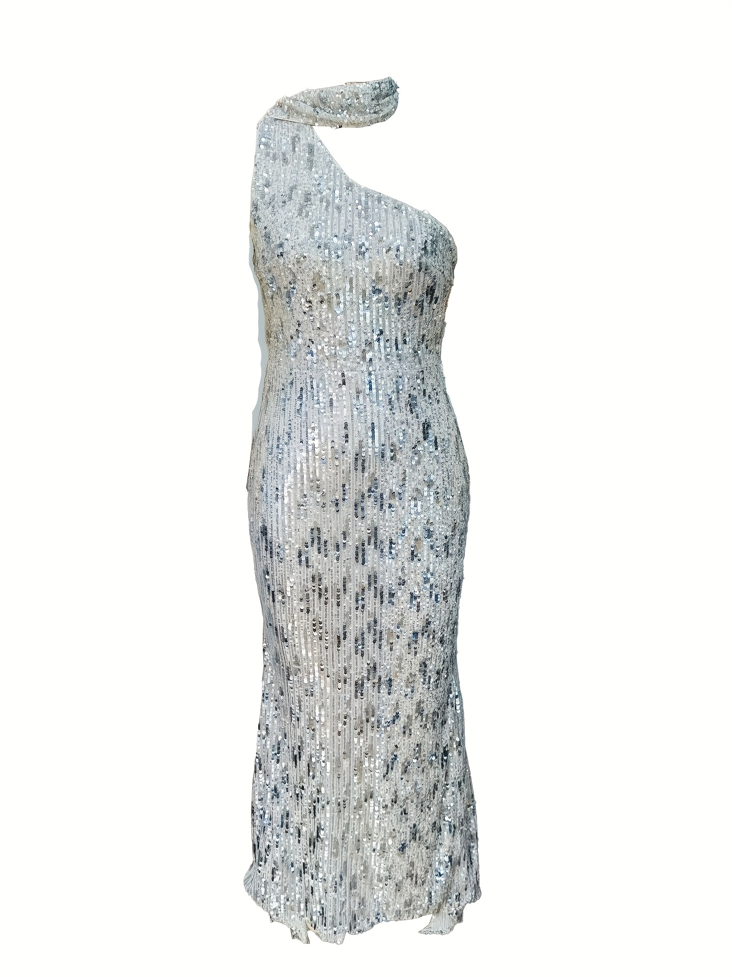 stylish sequin party dress a neck hanging design featuring a - Temu Bahrain