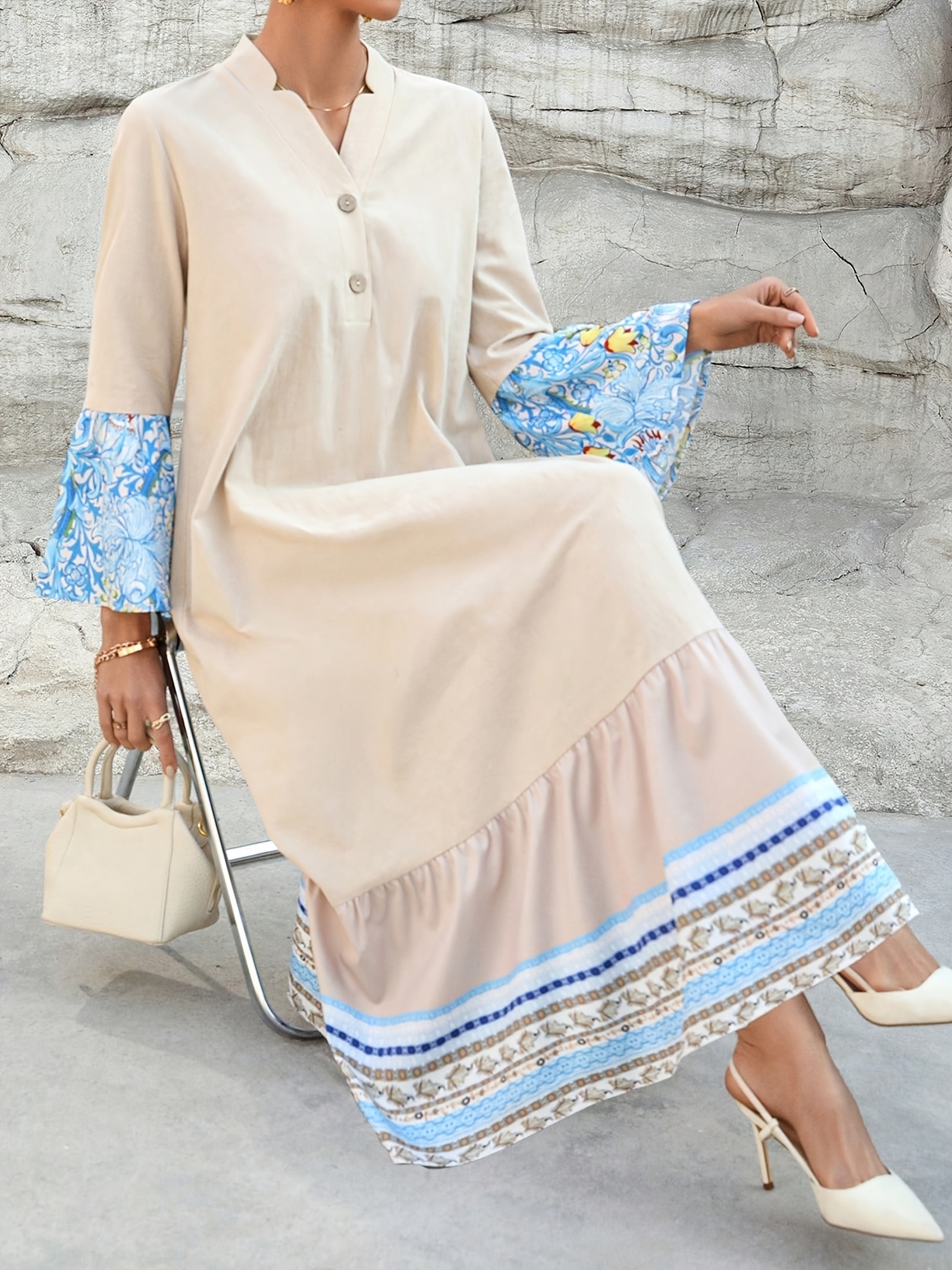 knee length dresses for ladies A Line Kaftan Dress Aline Style, Copper Embroidered, Georgette Fabric, Handmade, Handmadepicked, Yellow Color 7XL
