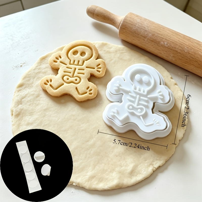 TEMU Stampo per biscotti a forma di scheletro di Halloween, per biscotti , pasta di zucchero e , compatibile con utensili da per Halloween (