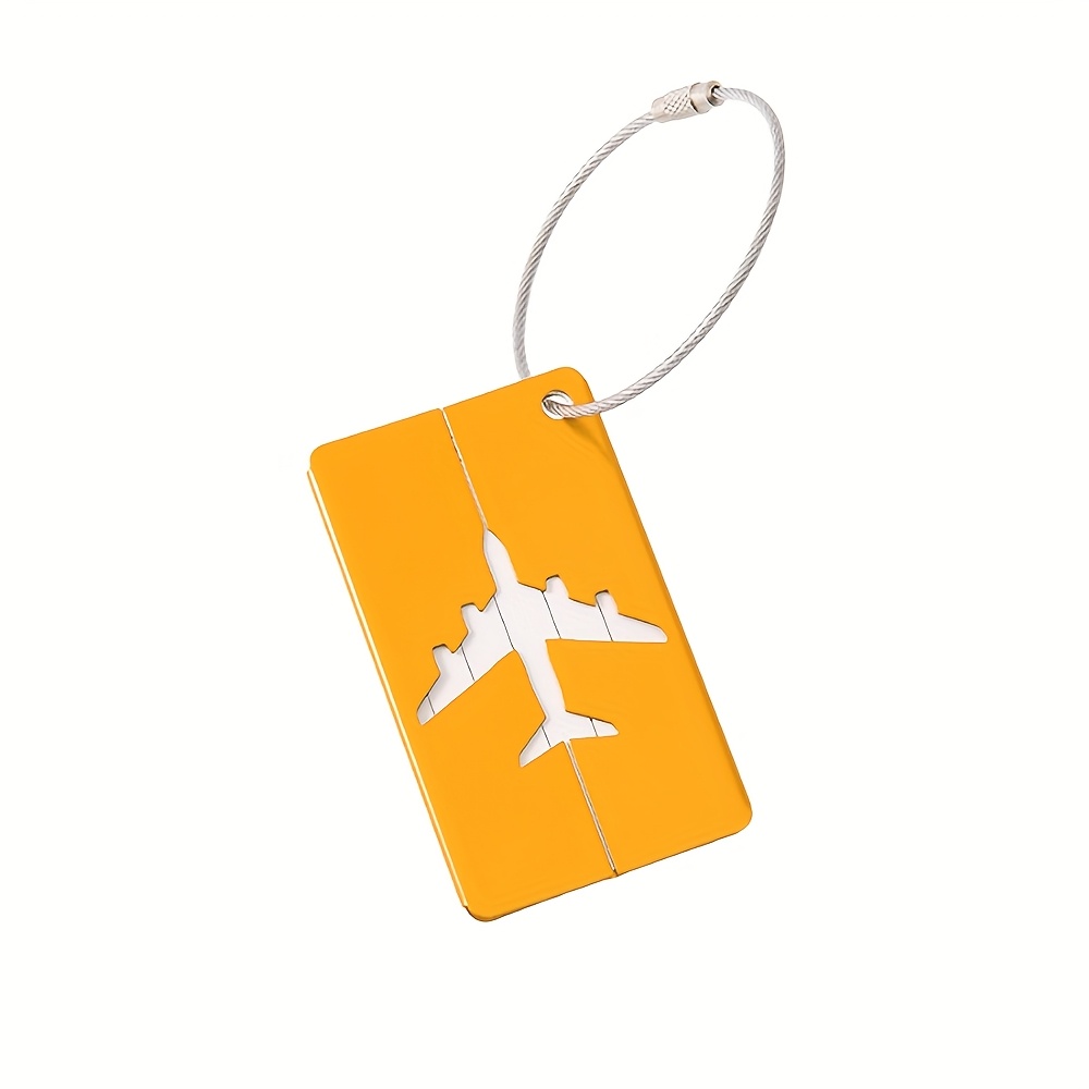 TEMU 1pc Etiqueta de Equipaje Personalizable con Avión en Aluminio, Varios Colores Disponibles, Grabado Personalizado con Tu e Información de , y