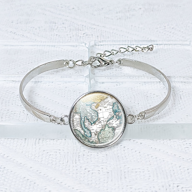 Vintage World Map Globe Jewelry Set