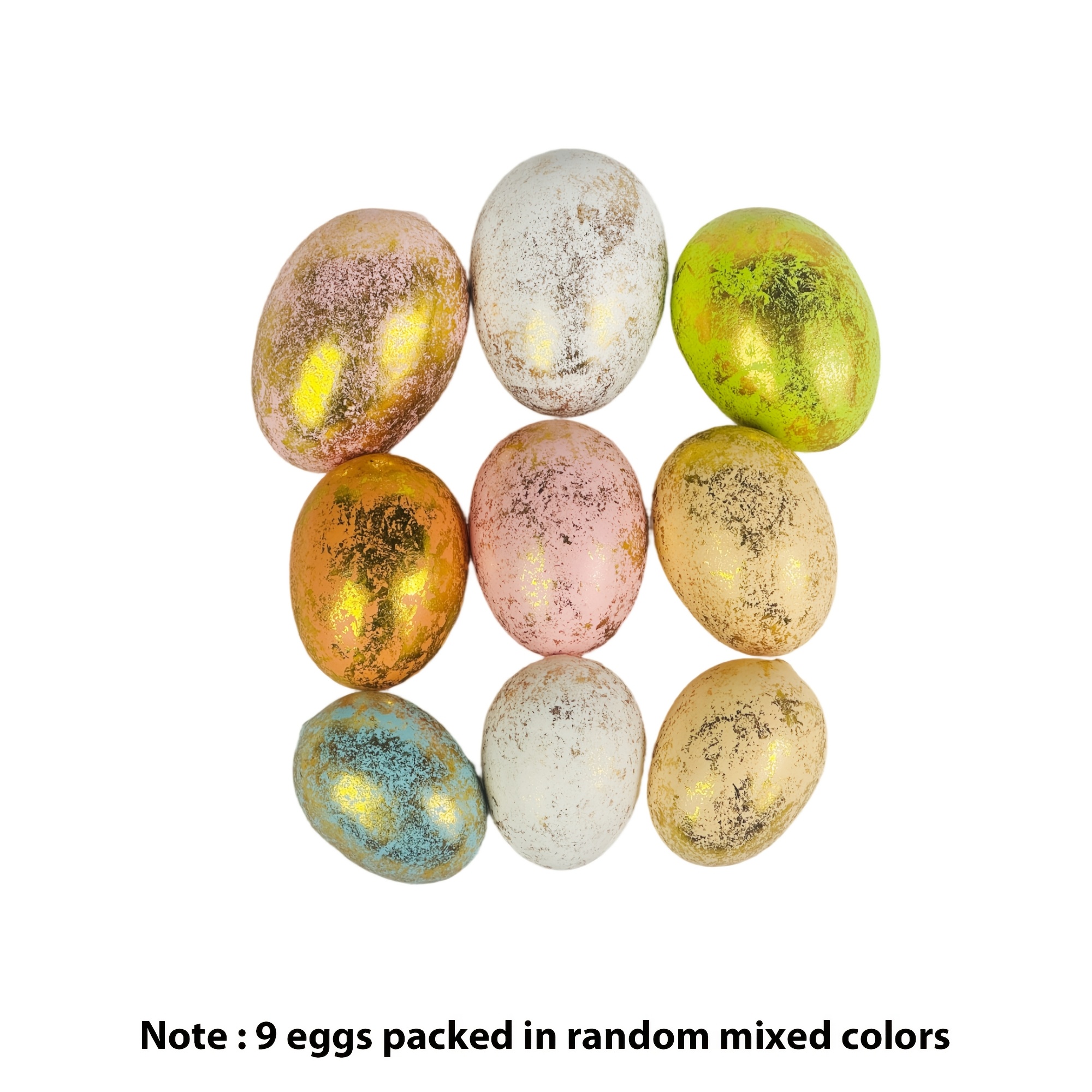 Image of 9pcs Colorful Easter Eggs, Random Mixed Colors, Perfect For Easter Decorations, Diy Crafts, Home Party Tabletop Decor