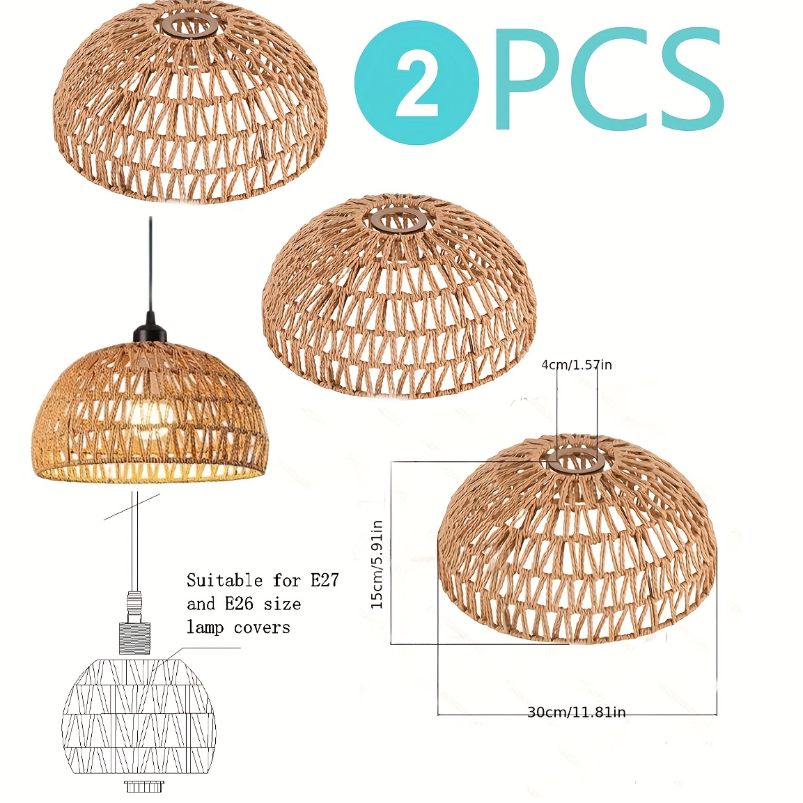E-shop 2er-Set neue, reine handgestrickte -Lampen Lampenschirme