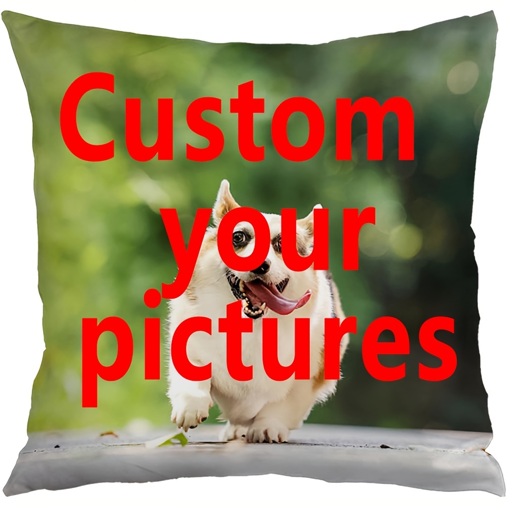 

Custom Dog Pillow - Personalized Family Photo Gift, Single-sided Print, 18x18 Inches - Perfect For Sofa & Bedroom Decor, Zip Closure, Hand Wash Only Small Pillow Bed Decoration