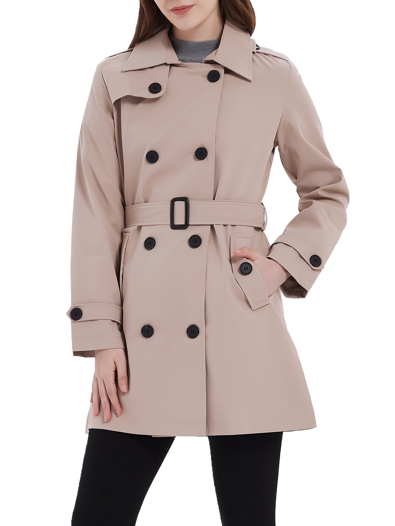 Coat Doppelreihiger Mantel Mit Kapuze Kapuze Teddy Mantel Rostrot