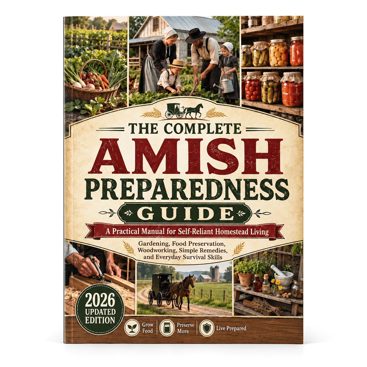 TEMU The Complete Amish Preparedness Guide Featuring Homestead Skills, Food Storage, Gardening Techniques And Practical Living Strategies