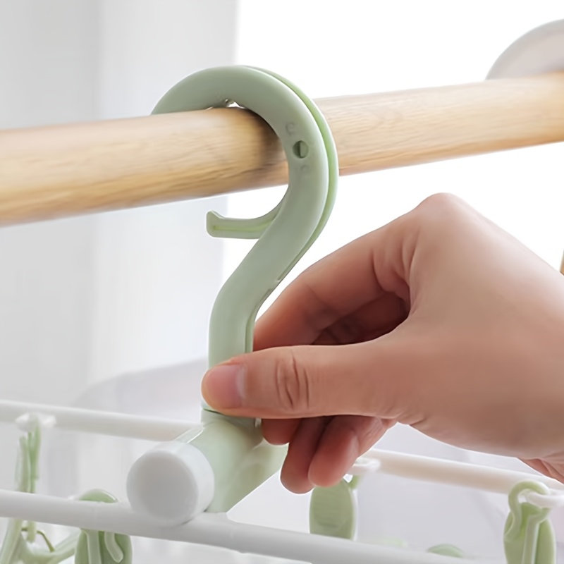 Asciugapanni Pieghevole Per Calzini E Biancheria - 24 Clip In Acciaio Inox, Girevole 360° - Foto 9