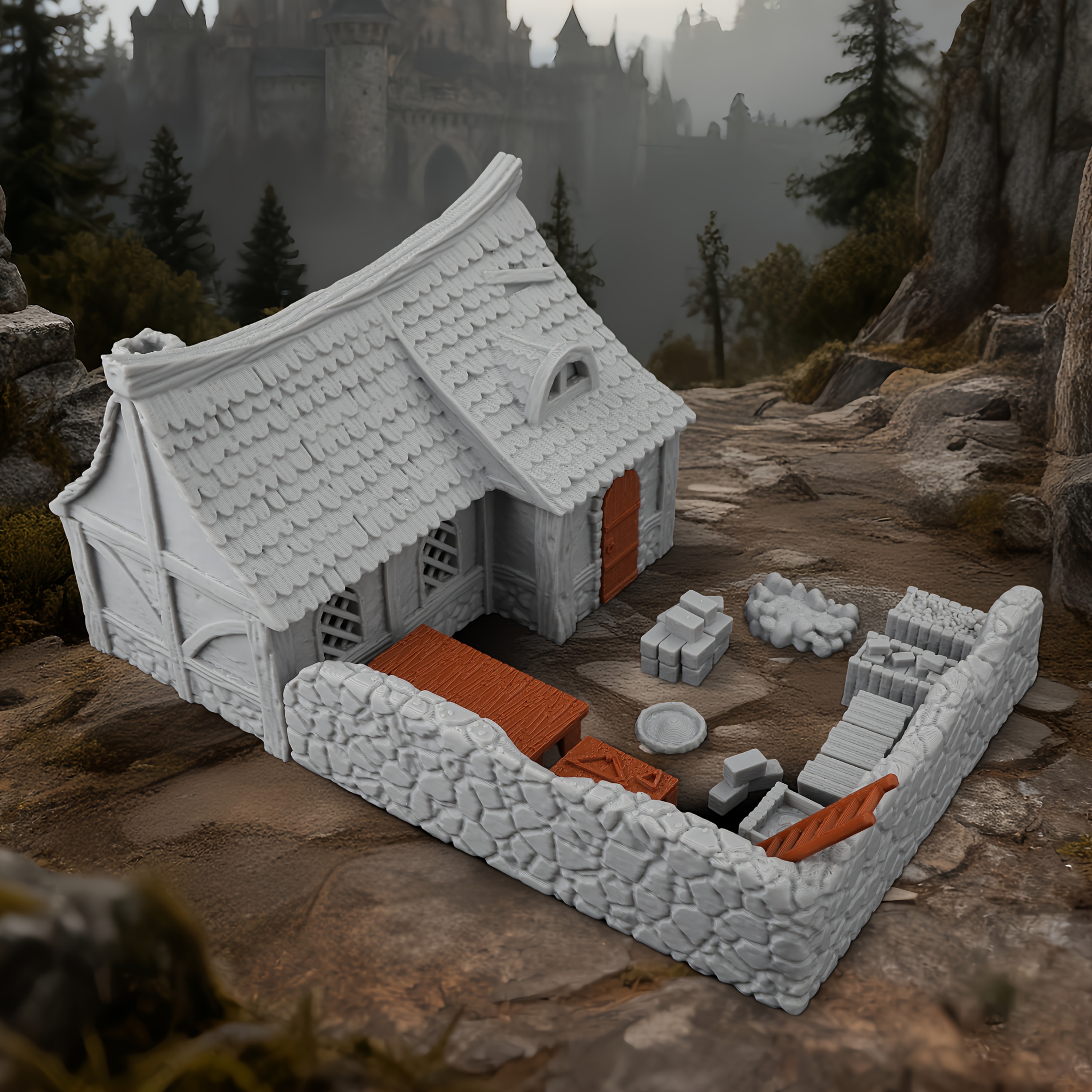 Fantasy Mountain Workshop Mason House Miniature Terrain Set